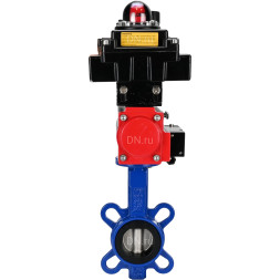 Затвор дисковый поворотный WBV1432N-2W-Fb-H Ду65 Ру16, корпус - чугун GGG50, диск - нержавеющая сталь 316L, уплотнение - NBR, с пневмоприводом PA-DA-065, пневмораспределителем 4M310-08 DC24V, БКВ APL-410N EX, БПВ AFC2000