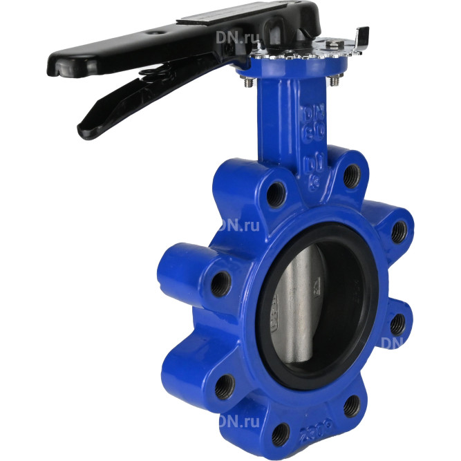 Затвор дисковый поворотный WBV1631E-2W-Fb-H Ду125 Ру16 LUG межфланцевый, корпус - чугун QT450, диск - нержавеющая сталь 304, уплотнение - EPDM, с рукояткой в Перми