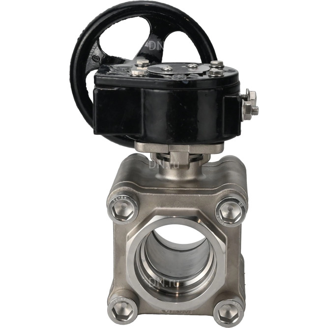 Кран шаровой BV3232P(3pc)-FP-SW-ISO-H Ду65 Ру63 полнопроходной, корпус - нержавеющая сталь SS316, под приварку, с редуктором RDN RQN4-500Z-T30 в Перми