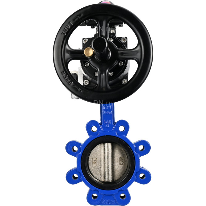Затвор дисковый поворотный WBV1616E-2W-Fb-H Ду125 Ру16 LUG корпус - чугун QT450, диск - чугун QT450, уплотнение - EPDM, с пневмоприводом PA-DA-105-1, пневмораспределителем 4M310-08 DC24V и БКВ APL-210N в Перми