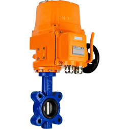 Затвор дисковый поворотный WBV1616E-2W-Fb-H Ду150 Ру16 LUG межфланцевый, корпус - чугун QT450, диск - чугун QT450, уплотнение - EPDM, с электроприводом QT-EX-020EM-O2-220VAC-У1 220В