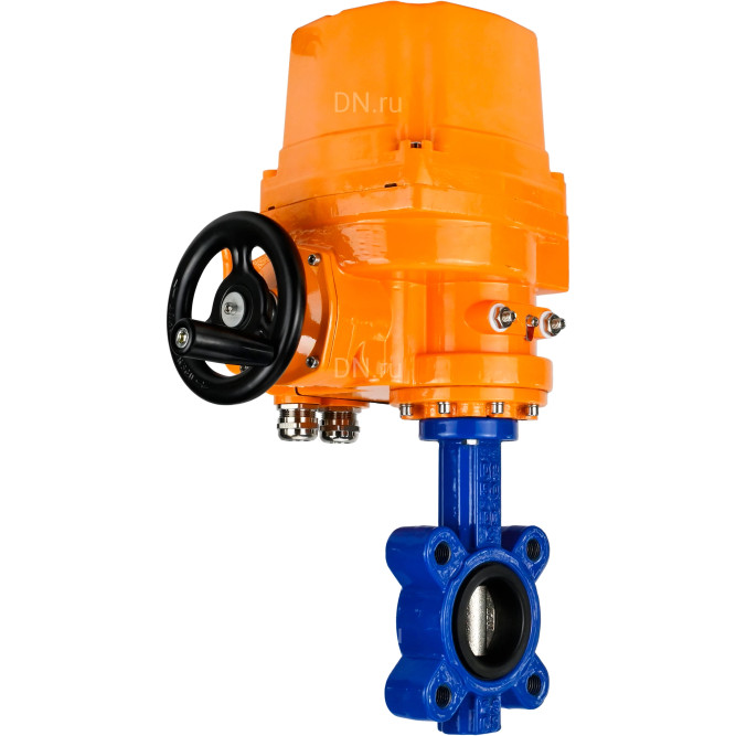 Затвор дисковый поворотный WBV1616E-2W-Fb-H Ду150 Ру16 LUG межфланцевый, корпус - чугун QT450, диск - чугун QT450, уплотнение - EPDM, с электроприводом QT-EX-020EM-O2-220VAC-У1 220В в Перми