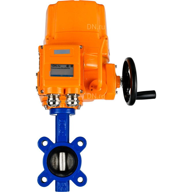 Затвор дисковый поворотный WBV1616E-2W-Fb-H Ду100 Ру16 LUG межфланцевый, корпус - чугун QT450, диск - чугун QT450, уплотнение - EPDM, с электроприводом QT-EX-010EM-O2-24VDC-У1 24В в Перми
