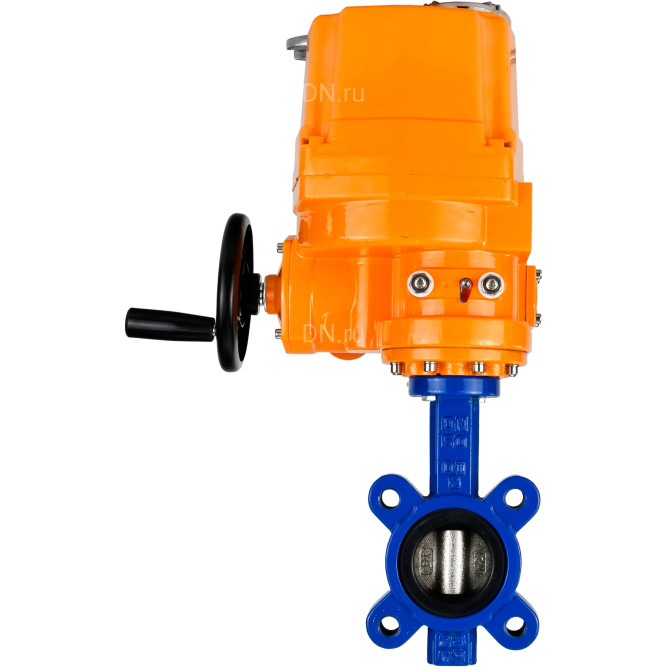 Затвор дисковый поворотный WBV1616E-2W-Fb-H Ду100 Ру16 LUG межфланцевый, корпус - чугун QT450, диск - чугун QT450, уплотнение - EPDM, с электроприводом QT-EX-010EM-O2-24VDC-У1 24В в Перми