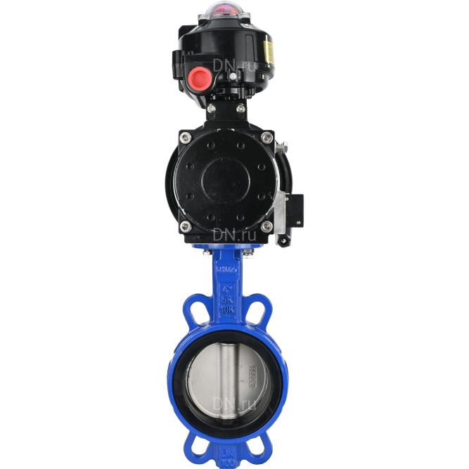 Затвор дисковый поворотный WBV1432N-2W-Fb-H Ду150 Ру16, корпус - чугун GGG50, диск - нержавеющая сталь 316L, уплотнение - NBR, с пневмоприводом PA-DA-105-1 двойного действия, пневмораспределителем 4M310-08 DC24V, БКВ APL-510N-EX в Перми