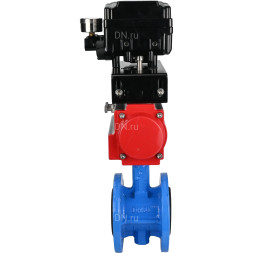 Затвор дисковый поворотный WBV1313E-2W-F-H Ду80 Ру16 фланцевый, корпус - чугун GGG40, диск - чугун GGG40, уплотнение - EPDM, с пневмоприводом PA-DA-105 и позиционером YT-1000RSN с обратной связью