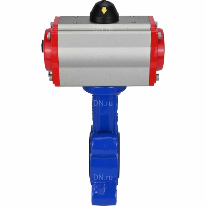 Затвор дисковый поворотный WBV1616N-2W-Fb-H Ду125 Ру16 LUG корпус - чугун QT450, диск - чугун QT450, уплотнение - NBR, с пневмоприводом PA-SA-140 и пневмораспределителем 4M310-08 DC24V в Перми