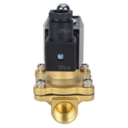 Клапан электромагнитный VS300-ET-NC-220VAC 1/8″ Ду6 Ру10, соленоидный двухходовой, корпус - латунь, уплотнение - EPDM, резьбовой, нормально-закрытый, прямого действия, катушка - 220В
