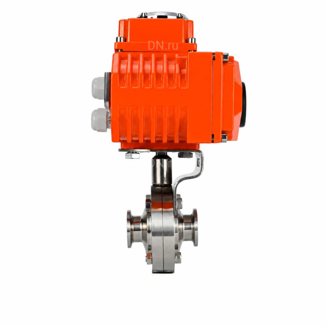 Затвор дисковый поворотный WBV3131S-2W-C-H Ду80 Ру10 кламповый, корпус - пищевая нержавеющая сталь 304, уплотнение - Silicon, с электроприводом QT-N-003EM-O1-24VDC-У1 HARK в Перми