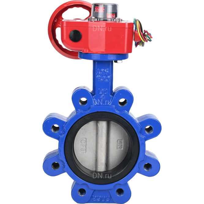 Затвор дисковый поворотный WBV1631N-2W-Fb-H Ду125 Ру16 LUG межфланцевый, корпус - чугун QT450, диск - нержавеющая сталь AISI 304, уплотнение - NBR, с редуктором HGBF RQN1-180Z в Перми