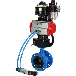 Затвор дисковый поворотный WBV1313E-2W-F-H Ду80 Ру16 фланцевый, корпус - чугун GGG40, диск - чугун GGG40, EPDM, с пневмоприводом PA-DA-105, пневмораспределителем 4V320-10 AC220V, БКВ APL-510N EX, ручным дублером MON1-250-T26-ISO и БПВ AFC2000