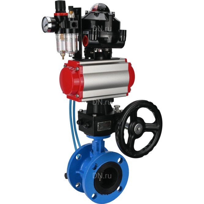 Затвор дисковый поворотный WBV1313E-2W-F-H Ду80 Ру16 фланцевый, корпус - чугун GGG40, диск - чугун GGG40, EPDM, с пневмоприводом PA-DA-105, пневмораспределителем 4V320-10 AC220V, БКВ APL-510N EX, ручным дублером MON1-250-T26-ISO и БПВ AFC2000 в Перми