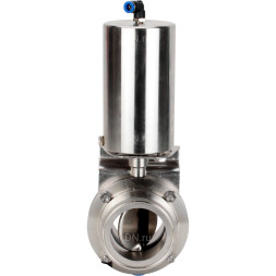Затвор дисковый поворотный кламповый WBV3131S-2W-C-H Ду20 Ру10 корпус - пищевая нержавеющая сталь 304, уплотнение – Silicon, с пневмоприводом PA-SA-85 с возвратными пружинами