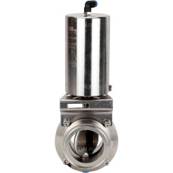 Затвор дисковый поворотный кламповый WBV3131S-2W-C-H Ду20 Ру10 корпус - пищевая нержавеющая сталь 304, уплотнение – Silicon, с пневмоприводом PA-SA-85 с возвратными пружинами