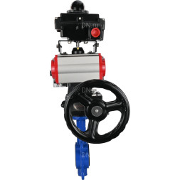 Затвор дисковый поворотный WBV1132N-2W-Fb-H Ду250 Ру16, корпус - чугун GG25, диск - нержавеющая сталь 316L, уплотнение - NBR, с пневмоприводом PA-DA-140, пневмораспределителем 4M310-08 AC220V, БКВ APL-410N EX, ручным дублером MON4-1200-T54-ISO