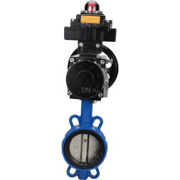 Затвор дисковый поворотный WBV1413E-2W-Fb-H Ду150 Ру16, корпус - чугун GGG50, диск - чугун GGG40, уплотнение - EPDM, с пневмоприводом PA-DA-105-1 двойного действия, с БКВ APL-410N EX