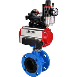 Затвор дисковый поворотный WBV1313E-2W-F-H Ду50 Ру16 фланцевый, корпус - чугун GGG40, диск - чугун GGG40, EPDM, с пневмоприводом PA-DA-105, пневмораспределителем 4M310-08 AC220V, БКВ APL-210N и БПВ AFC2000