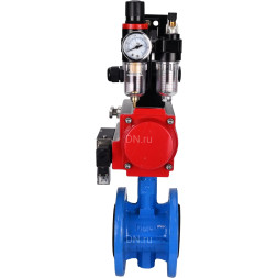 Затвор дисковый поворотный WBV1313E-2W-F-H Ду50 Ру16 фланцевый, корпус - чугун GGG40, диск - чугун GGG40, EPDM, с пневмоприводом PA-DA-105, пневмораспределителем 4M310-08 AC220V, БКВ APL-210N и БПВ AFC2000