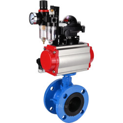 Затвор дисковый поворотный WBV1313E-2W-F-H Ду50 Ру16 фланцевый, корпус - чугун GGG40, диск - чугун GGG40, EPDM, с пневмоприводом PA-DA-105, пневмораспределителем 4M310-08 AC220V, БКВ APL-210N и БПВ AFC2000