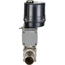Кран шаровой BV3232P(3pc)-FP-W-ISO-H LONG Ду15 Ру63 полнопроходной, под приварку, корпус - нержавеющая сталь SS316, уплотнение - PTFE, с электроприводом четвертьоборотным QTSA-N-003EM-O0-220VAC с пружинным возвратом