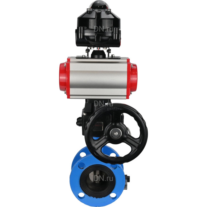 Затвор дисковый поворотный WBV1313E-2W-F-H Ду150 Ру16 фланцевый, корпус - чугун GGG40, диск - чугун GGG40, EPDM, с пневмоприводом PA-DA-130, пневмораспределителем 4V320-10 AC220V, БКВ APL-510N EX и ручным дублером MON1-250-T26-ISO в Перми