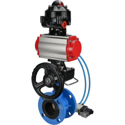 Затвор дисковый поворотный WBV1313E-2W-F-H Ду150 Ру16 фланцевый, корпус - чугун GGG40, диск - чугун GGG40, EPDM, с пневмоприводом PA-DA-130, пневмораспределителем 4V320-10 AC220V, БКВ APL-510N EX и ручным дублером MON1-250-T26-ISO