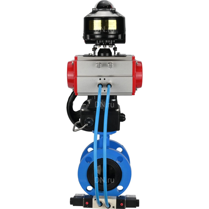 Затвор дисковый поворотный WBV1313E-2W-F-H Ду150 Ру16 фланцевый, корпус - чугун GGG40, диск - чугун GGG40, EPDM, с пневмоприводом PA-DA-130, пневмораспределителем 4V320-10 AC220V, БКВ APL-510N EX и ручным дублером MON1-250-T26-ISO в Перми