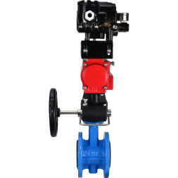 Затвор дисковый поворотный WBV1313E-2W-F-H Ду50 Ру16 фланцевый, корпус - чугун GGG40, диск - чугун GGG40, EPDM, с пневмоприводом PA-DA-105, позиционером YT-1000RSN без обратной связи и ручным дублером MON1-250-T26-ISO