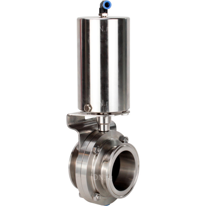 Затвор дисковый поворотный кламповый WBV3131S-2W-C-H Ду40 Ру10 корпус - пищевая нержавеющая сталь 304, уплотнение – Silicon, с пневмоприводом PA-SA-85 с возвратными пружинами в Перми