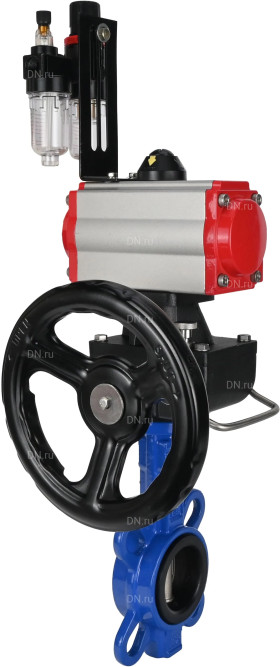 Затвор дисковый поворотный WBV1132N-2W-Fb-H Ду50 Ру16, корпус - чугун GG25, диск - нержавеющая сталь 316L, уплотнение - NBR, с пневмоприводом PA-DA-065, пневмораспределителем 4M310-08 AC220V, ручным дублером MON1-250-T26-ISO, БПВ AFC2000 в Перми