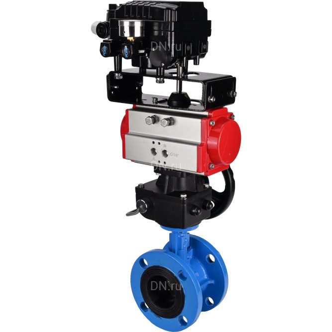 Затвор дисковый поворотный WBV1313E-2W-F-H Ду80 Ру16 фланцевый, корпус - чугун GGG40, диск - чугун GGG40, EPDM, с пневмоприводом PA-DA-105, позиционером YT-1000RSN без обратной связи и ручным дублером MON1-250-T26-ISO в Перми