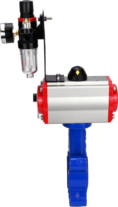 Затвор дисковый поворотный WBV1631N-2W-Fb-H Ду125 Ру16 LUG корпус - чугун QT450, диск - нержавеющая сталь 304, уплотнение - NBR, с пневмоприводом PA-SA-140, пневмораспределителем 4M310-08 DC24V и БПВ AFC2000 в Перми