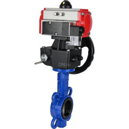 Затвор дисковый поворотный WBV1132N-2W-Fb-H Ду125 Ру16, корпус - чугун GG25, диск - нержавеющая сталь 316L, уплотнение - NBR, с пневмоприводом PA-DA-105 двойного действия, пневмораспределителем 4M310-08 DC24V, ручным дублером MON3-700-T38-ISO