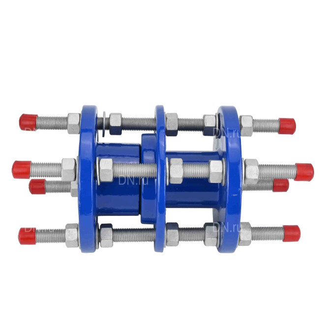 Демонтажная вставка DIA1212E-F Ду200 Ру16 трехфланцевая, корпус - ковкий чугун GGG400, уплотнение - EPDM, длина - 220 мм, цвет - синий в Перми
