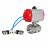 Кран шаровой BV3232P(4pc)-SP-3WL-T-ISO-H WDVF Ду40 Ру63 стандартнопроходной, 3-ходовой L-тип, внутренняя резьба, корпус - нержавеющая сталь AISI 316, уплотнение - PTFE, с пневмоприводом PA-DA-083 и пневмораспределителем 4V320-10 AC220V в Перми