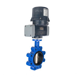 Затвор дисковый поворотный WBV1616E-2W-Fb-H Ду65 Ру16 LUG межфланцевый, корпус - чугун QT450, диск - чугун QT450, уплотнение - EPDM, с электроприводом четвертьоборотным QTSA-N-005EM-O0-220VAC с пружинным возвратом