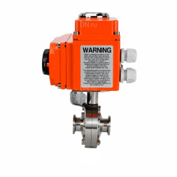 Затвор дисковый поворотный WBV3131S-2W-C-H Ду80 Ру10 кламповый, корпус - пищевая нержавеющая сталь 304, уплотнение - Silicon, с электроприводом QT-N-003EM-O1-220VAC-У1 HARK