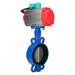 Затвор дисковый поворотный WBV1432N-2W-Fb-H Ду65 Ру16 корпус - чугун GGG50, диск - нержавеющая сталь 316L, уплотнение - NBR, с пневмоприводом PA-SA-105, пневмораспределителем 4M310-08 AC220V и магнитным переключателем ALS200D