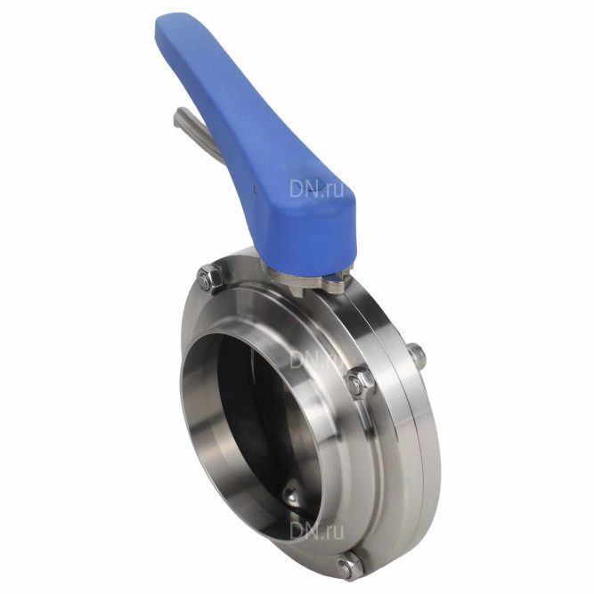 Затвор дисковый поворотный WBV3131E-2W-W-H Ду50 Ру10 под приварку, пищевая нержавеющая сталь 304, уплотнение – EPDM, с рукояткой в Перми