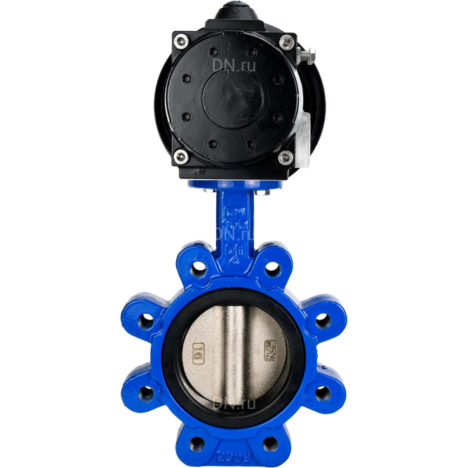 Затвор дисковый поворотный WBV1616N-2W-Fb-H Ду125 Ру16 LUG корпус - чугун QT450, диск - чугун QT450, уплотнение - NBR, с пневмоприводом PA-DA-105-1 в Перми