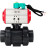 Кран шаровой BV4242E-FP-GRM-ISO Дн100 Ру10 полнопроходной, корпус - НПВХ, шар - НПВХ, уплотнение - EPDM, с пневмоприводом PA-DA-065 и магнитным переключателем ALS200D в Перми