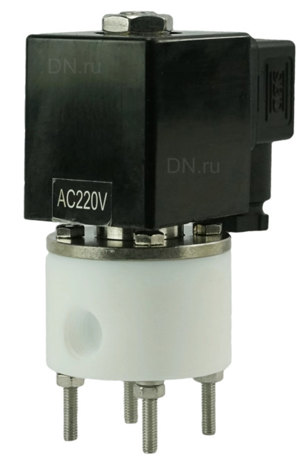 Клапан электромагнитный VS841-VT-NC-220VAC 1″ Ду25 Ру6 соленоидный двухходовой, корпус - PTFE, уплотнение - VITON, резьбовой, прямого действия, нормально закрытый, катушка - 220В в Перми