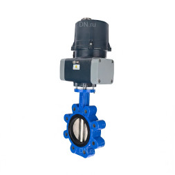 Затвор дисковый поворотный WBV1616E-2W-Fb-H Ду125 Ру16 LUG межфланцевый, корпус - чугун QT450, диск - чугун QT450, уплотнение - EPDM, с электроприводом четвертьоборотным QTSA-N-014EM-O0-220VAC с пружинным возвратом