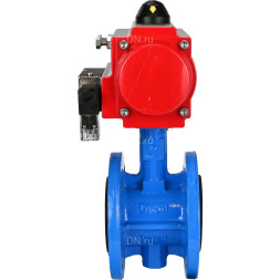 Затвор дисковый поворотный WBV1313E-2W-F-H Ду200 Ру16 фланцевый, корпус - чугун GGG40, диск - чугун GGG40, уплотнение - EPDM, с пневмоприводом PA-DA-140 и пневмораспределителем 4M310-08 DC24V