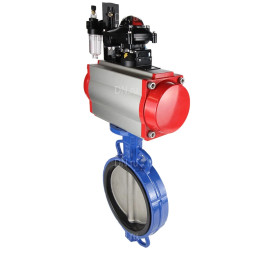 Затвор дисковый поворотный WBV1432E-2W-Fb-H Ду200 Ру16, корпус - чугун GGG50, диск - нержавеющая сталь 316L, уплотнение - EPDM, с пневмоприводом PA-DA-130, пневмораспределителем 4M310-08 DC24V, БКВ APL-210N, БПВ AFC2000