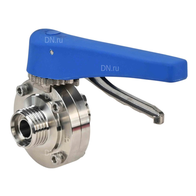 Затвор дисковый поворотный WBV3131E-2W-T-H Ду15 Ру10 резьбовой, пищевая нержавеющая сталь 304, уплотнение – EPDM, с рукояткой в Перми