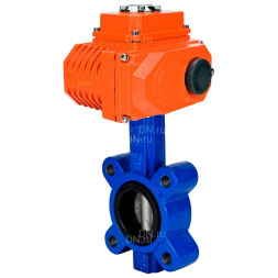 Затвор дисковый поворотный WBV1631E-2W-Fb-H Ду125 Ру16 LUG межфланцевый, корпус - чугун QT450, диск - нержавеющая сталь 304, уплотнение - EPDM, с электроприводом QT-N-015EM-O1-24VDC-У1 24В HARK