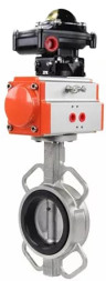 Затвор дисковый поворотный WBV3432N-2W-Fb-H Ду300 Ру16, корпус - углеродистая сталь WCB, диск - нержавеющая сталь 316L, уплотнение - NBR, с пневмоприводом PA-DA-140 двойного действия, с БКВ APL-510N EX