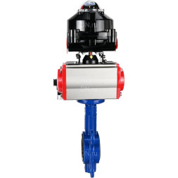 Затвор дисковый поворотный WBV1432E-2W-Fb-H Ду200 Ру16, корпус - чугун GGG50, диск - нержавеющая сталь 316L, уплотнение - EPDM, с пневмоприводом PA-DA-130 двойного действия, пневмораспределителем 4M310-08 DC24V, БКВ APL-510N-EX