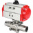 Кран шаровой BV3232P(3pc)-FP-W-ISO-H LONG Ду10 Ру63 полнопроходной, корпус - нержавеющая сталь 316, уплотнение - PTFE, под приварку, с пневмоприводом PA-DA-052 в Перми
